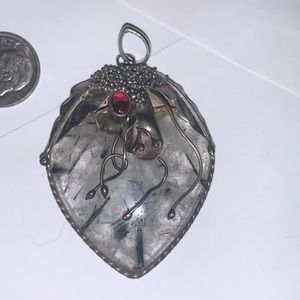 Sterling Amethyst Rutilated Quartz Pendant